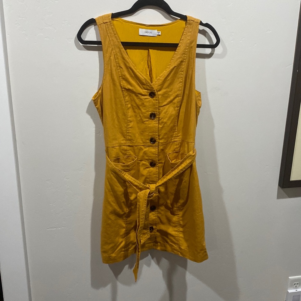 Cute Mustard Button Up Dress
